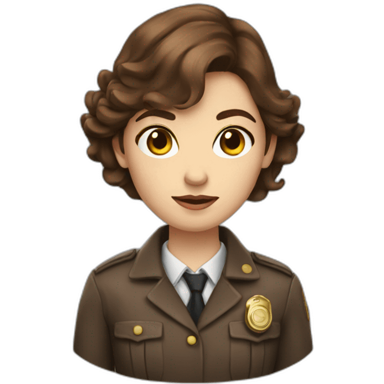 Detective Vlada with brown hair emoji