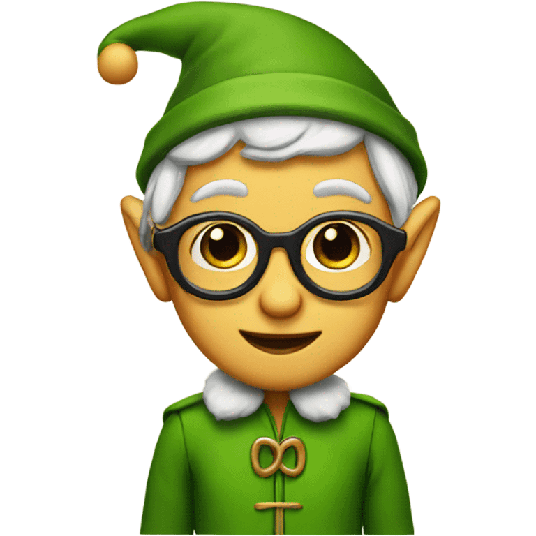 Elf with glasses  emoji