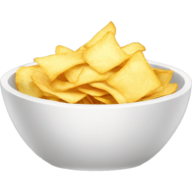 a white bowl which is filled with chips  emoji