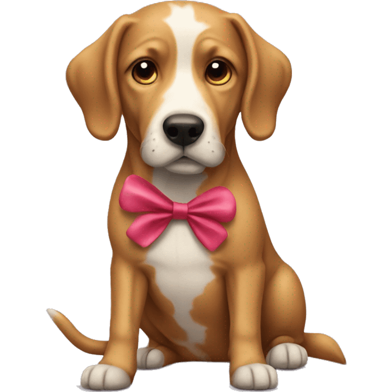 pick me dog with bow emoji