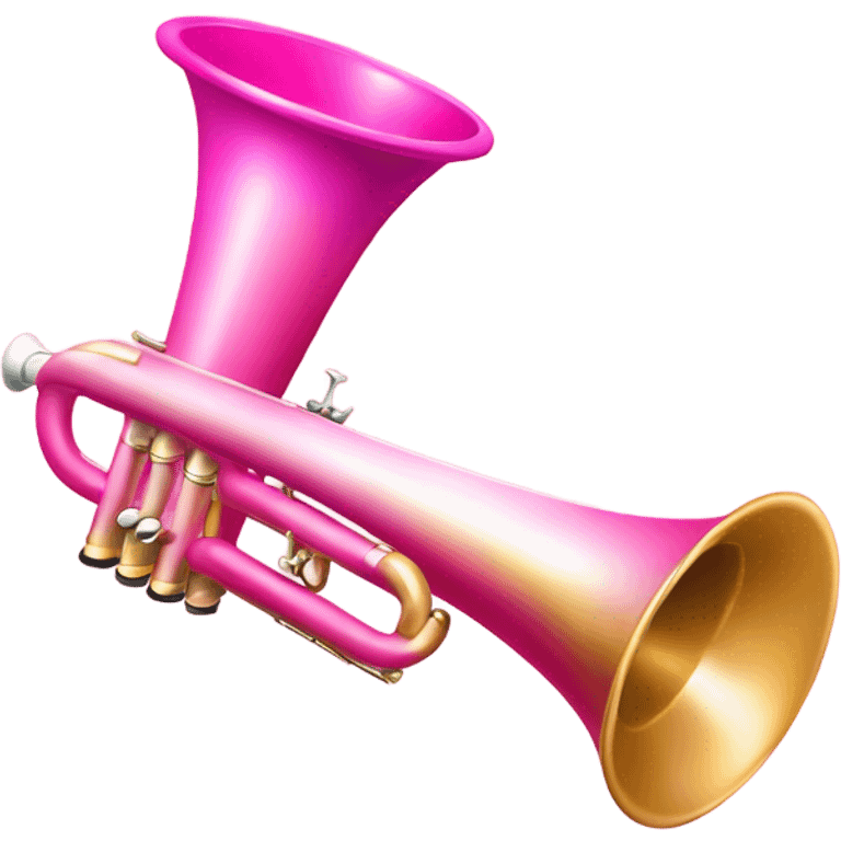 Pink ombre trumpet with glittee emoji