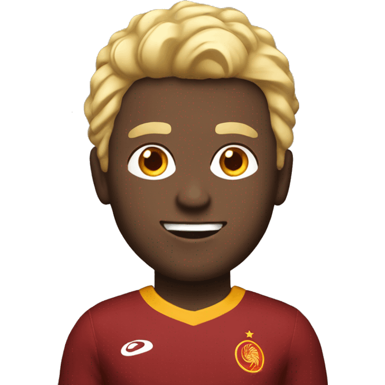 man with blond hair, black skin and Galatasaray jersey emoji