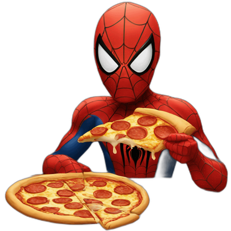 Spiderman eating pizza emoji