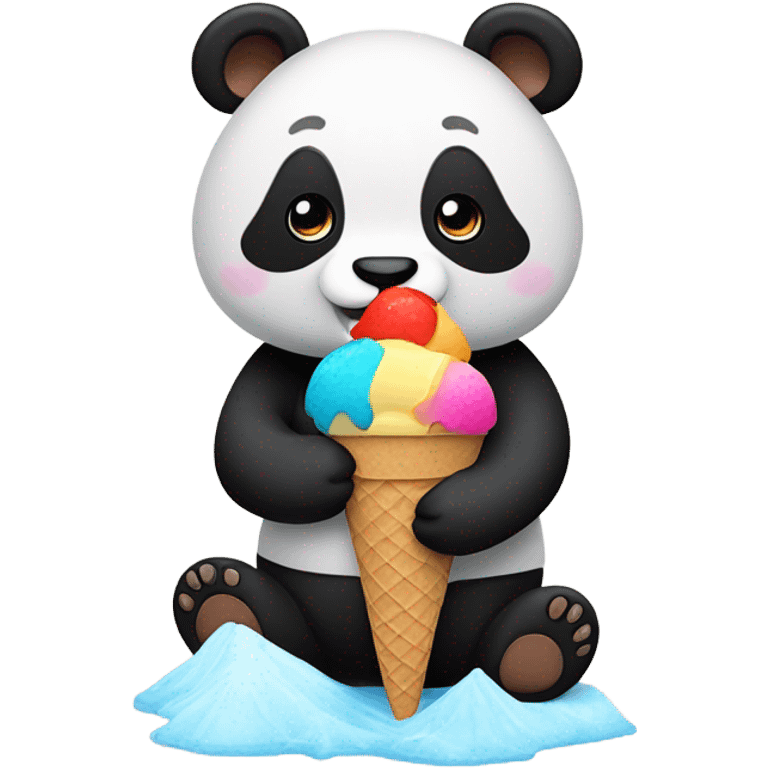 Panda eating ice cream emoji