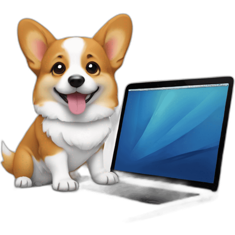 Corgi with laptop emoji