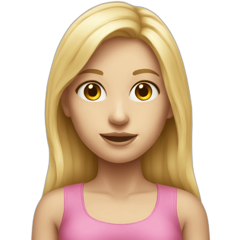 hyperrealistic caucasian blonde girl body emoji