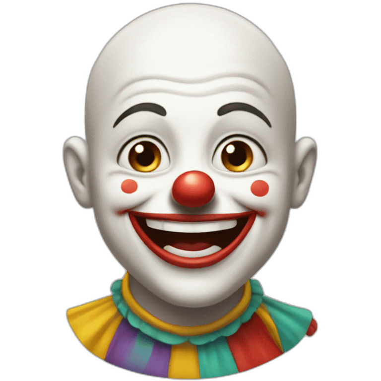 Happy bald clown emoji