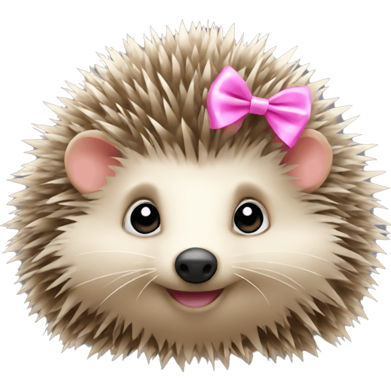 New year hedgehog with pink bow emoji