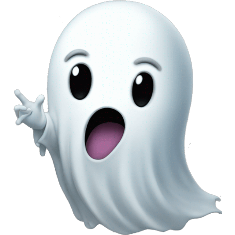 A little ghost saying Bye   emoji