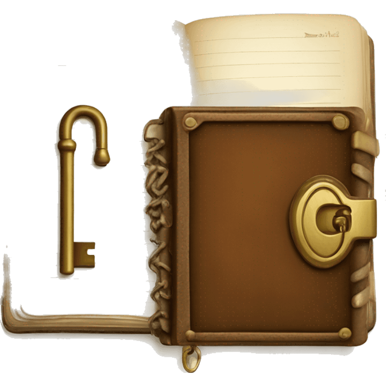 vintage diary with lock and key emoji