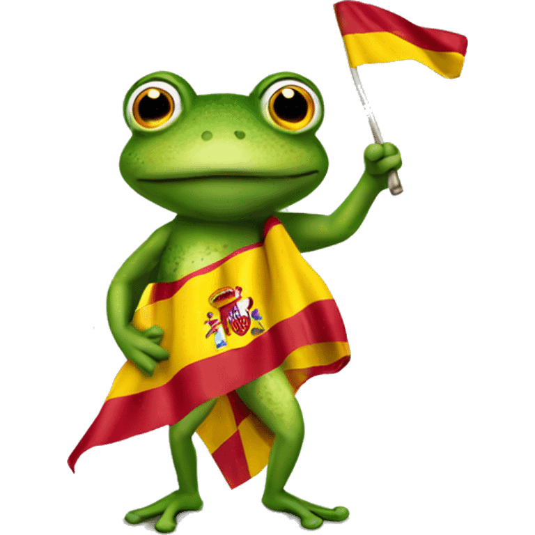 frog holding Spain flag emoji