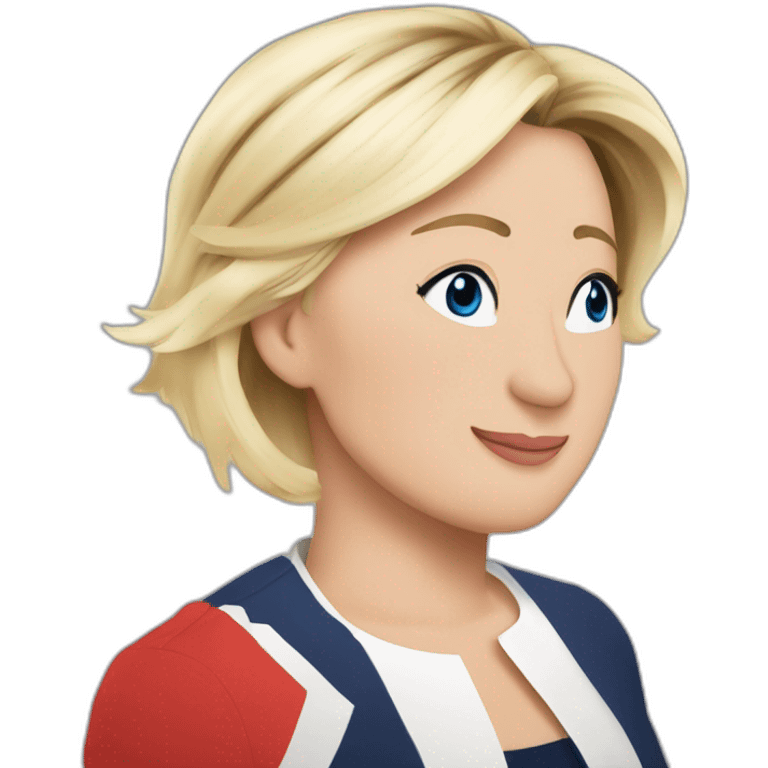 Marine le Pen bisous macron emoji