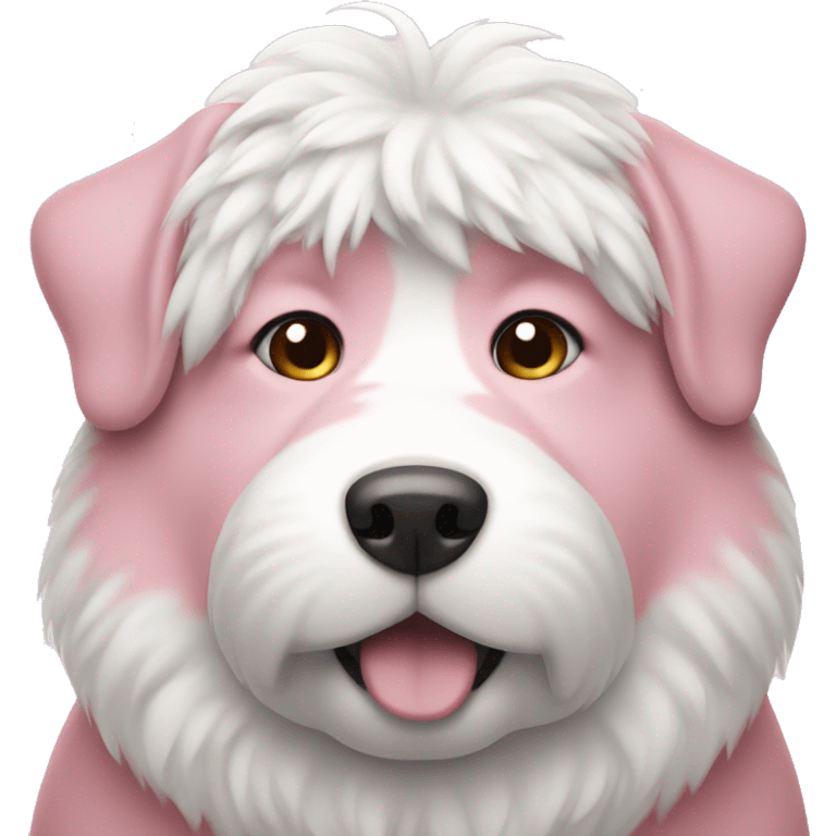 fat pink dog with white fur emoji