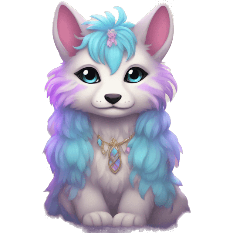 Kawaii bright fantasy ethereal anthro fursona animal emoji