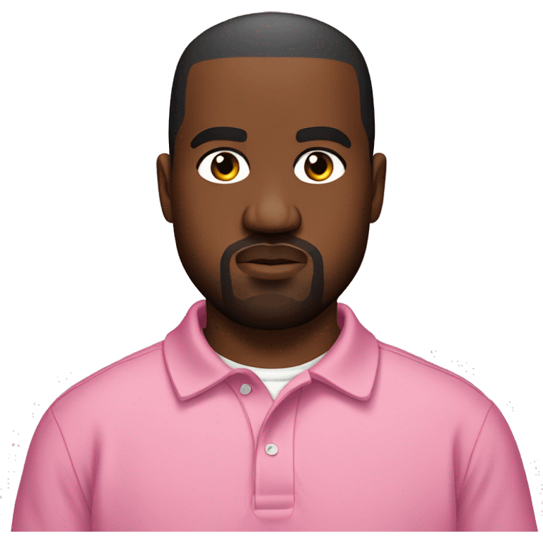 kanye west wearing a pink polo shirt emoji