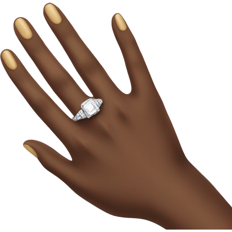 Hand with engagement ring on  emoji