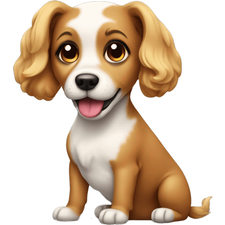 Cute coquette dog emoji