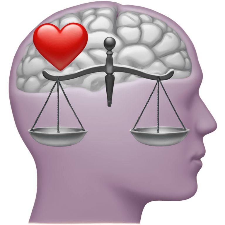 scales on one side of the brain and the heart on the other  emoji