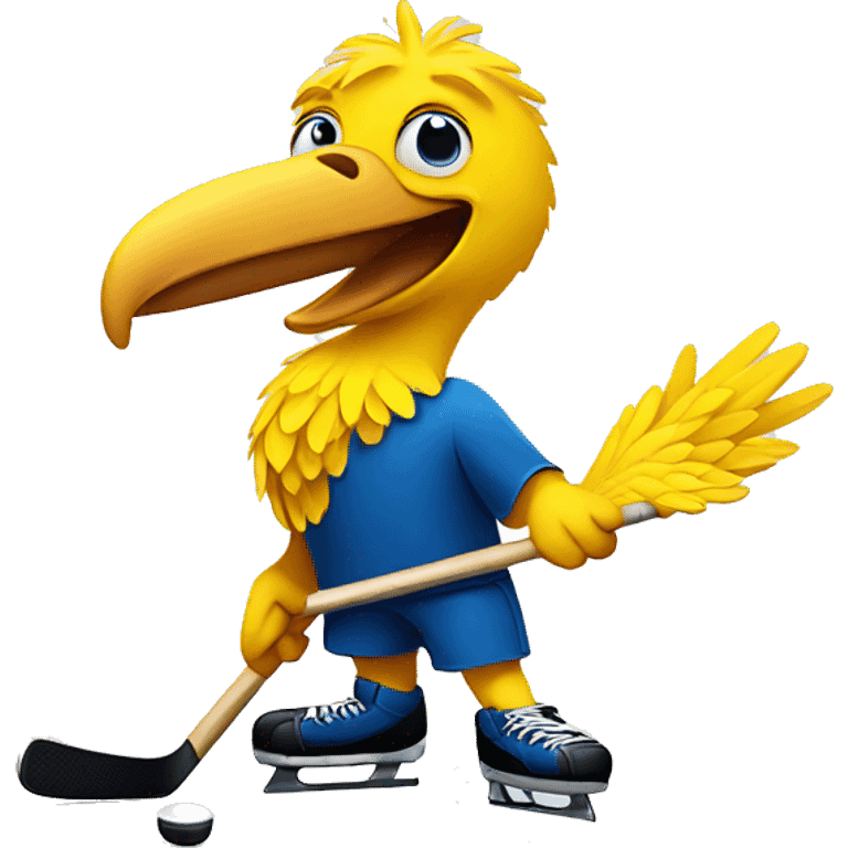 Big bird playing hockey emoji