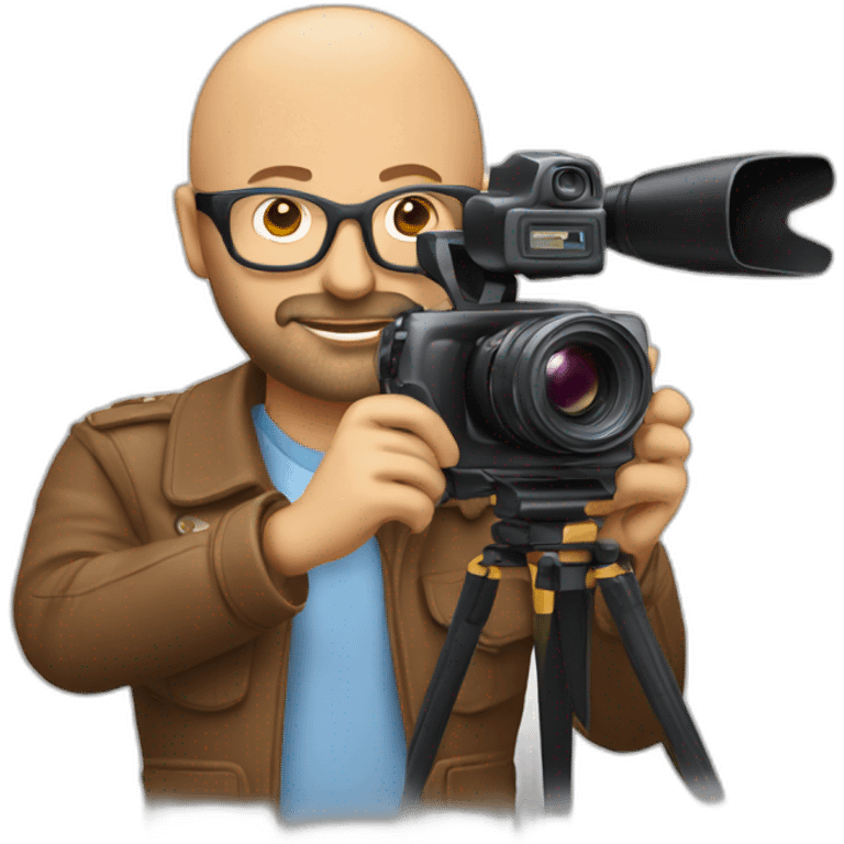 joe bastianich with a camera shooting emoji