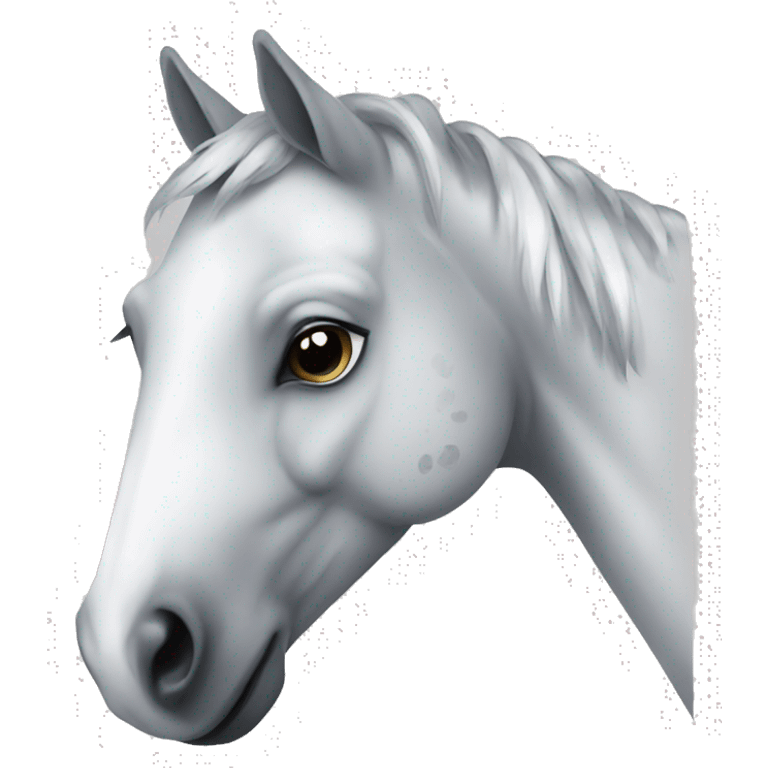 White and grey dotted horse emoji