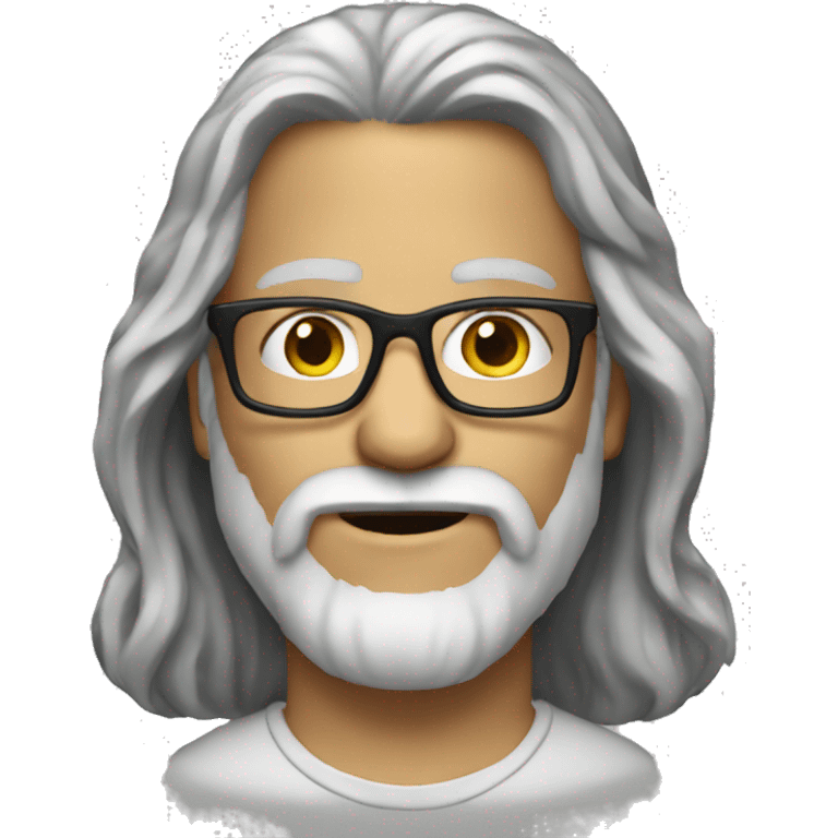 a boomer long hair and beard  glasses emoji