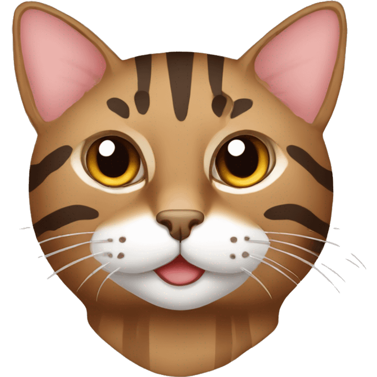 brown tabby cat with stripes and one eye emoji