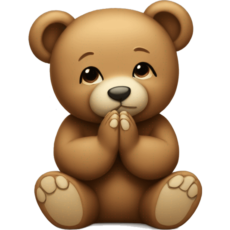 Teddy bear praying emoji