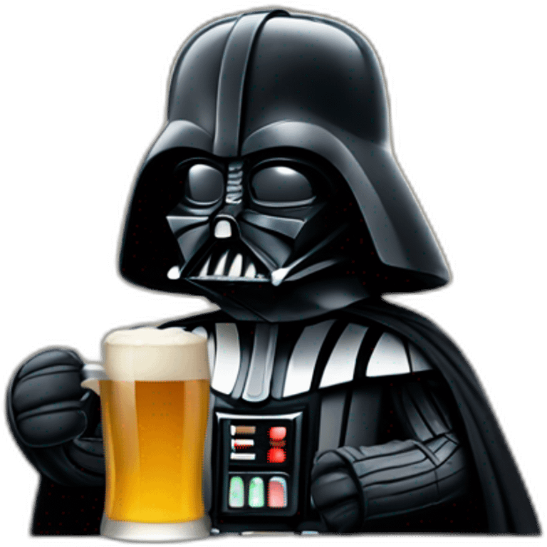 Darth Vader drinking a beer emoji