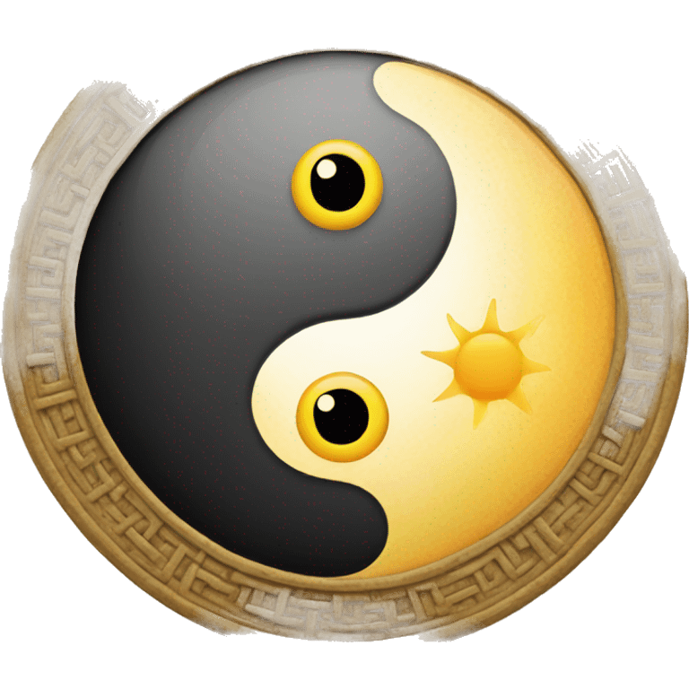 Yin and yang sun emoji