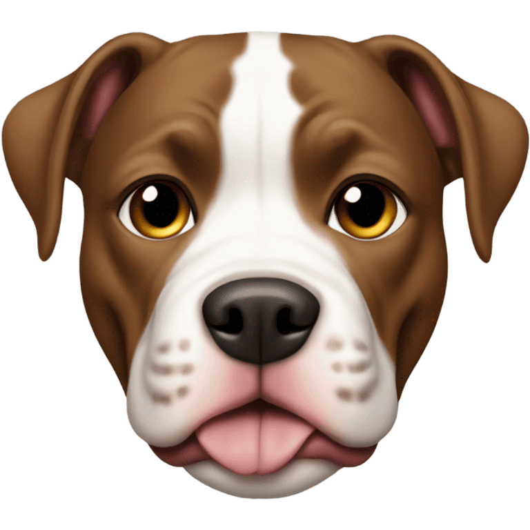 Brown and White pitbull emoji