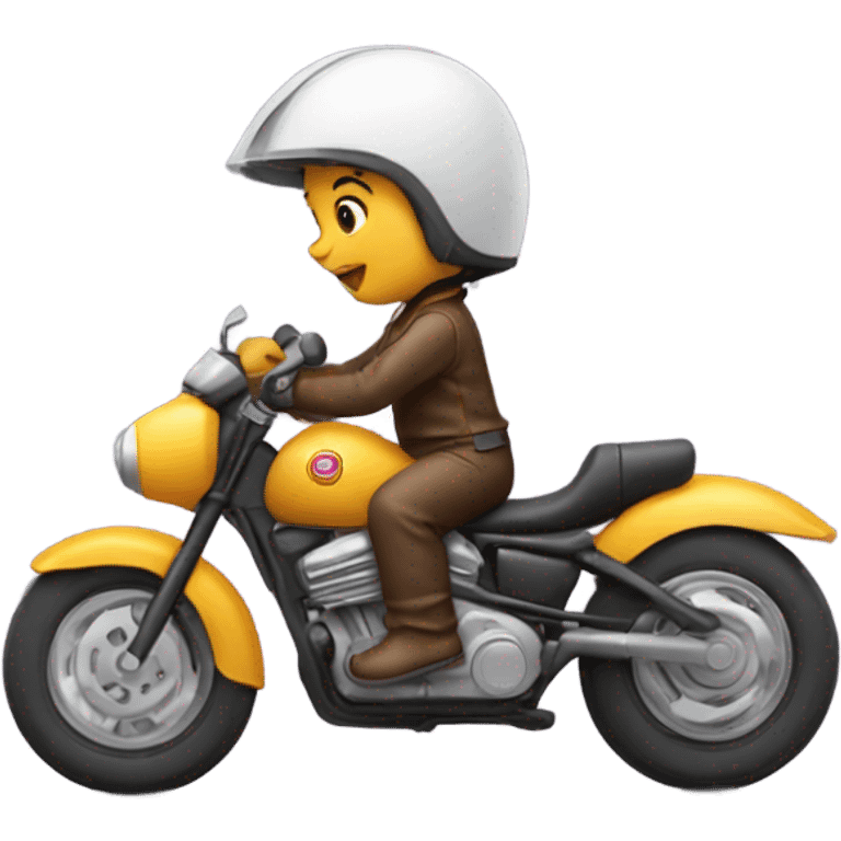 Baby riding a motorcycle emoji