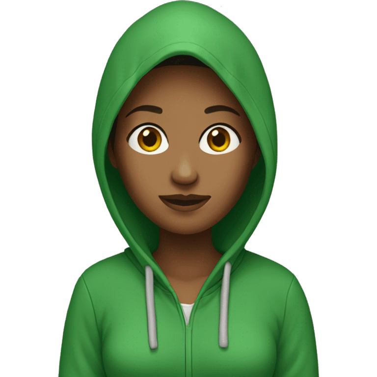 Woman in green hoodie emoji