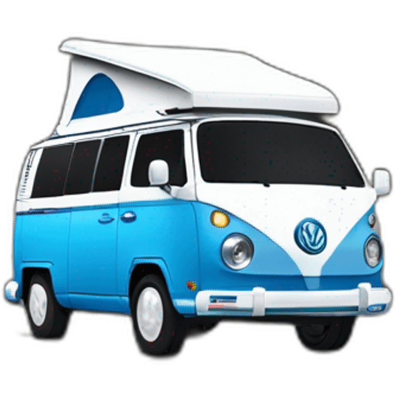 VW T6.1 California camping bus VW blue white emoji