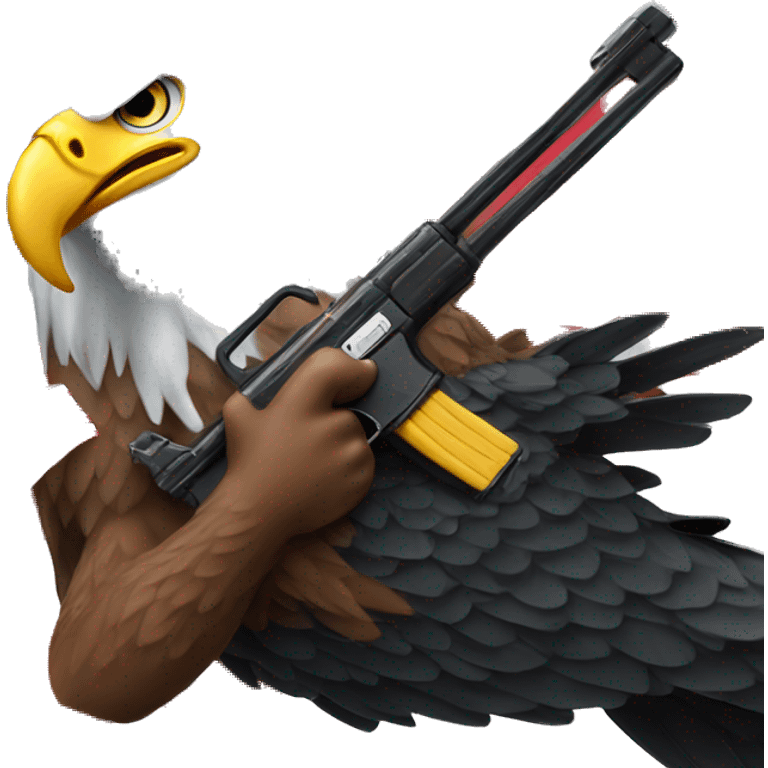 American Flag with a toy gun and A bald eagle  emoji