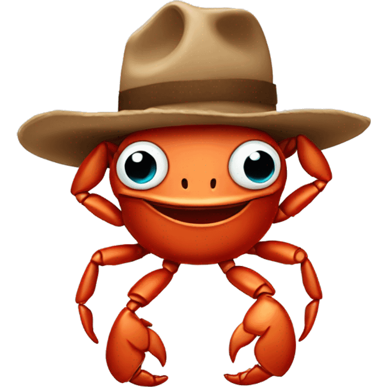 Crab with cow boy hat emoji