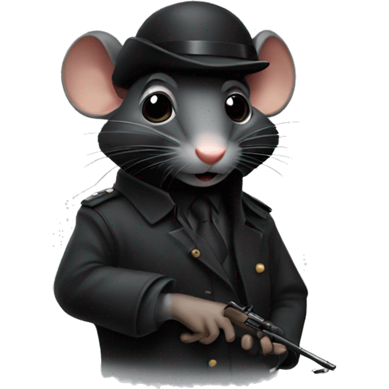 Black rat as a spy emoji