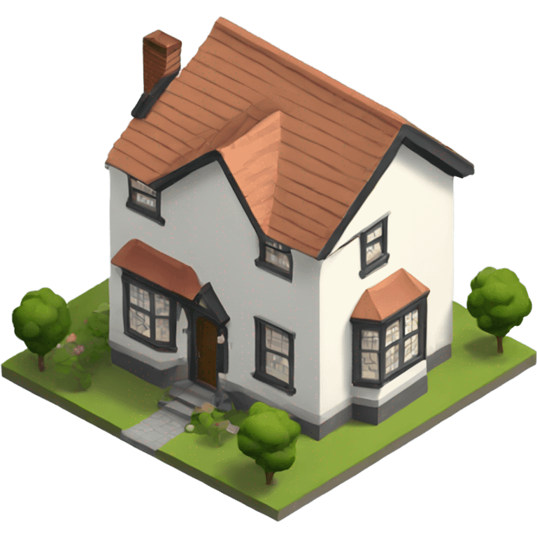 isometric small english house emoji