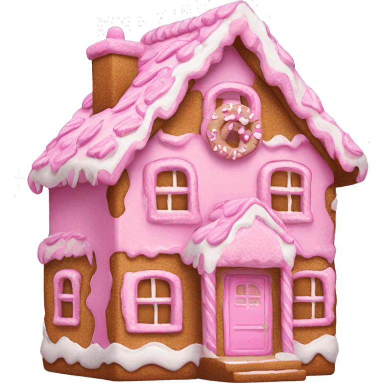 pink gingerbread house emoji