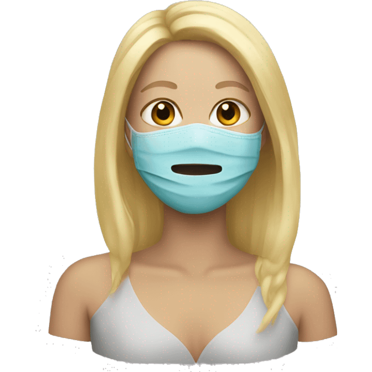 Blonde with mask emoji