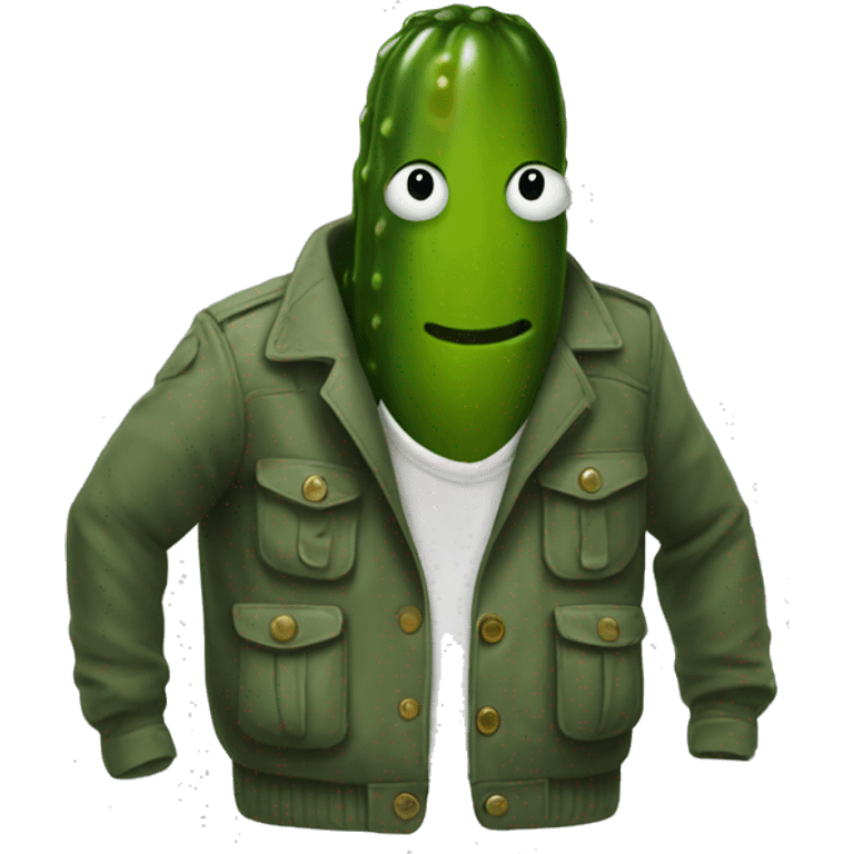 Pickle in a jacket emoji