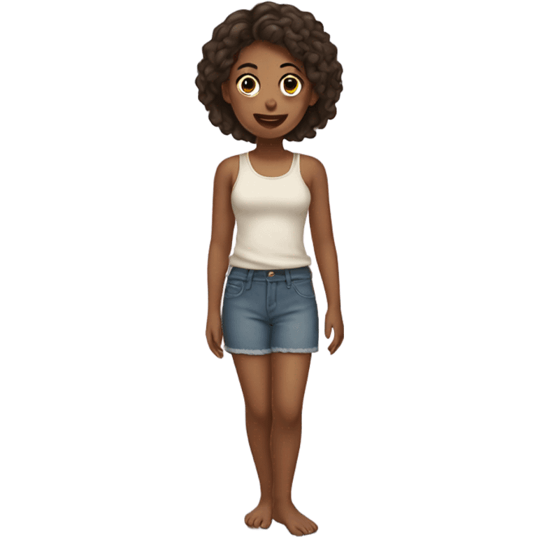 A barefoot girl emoji