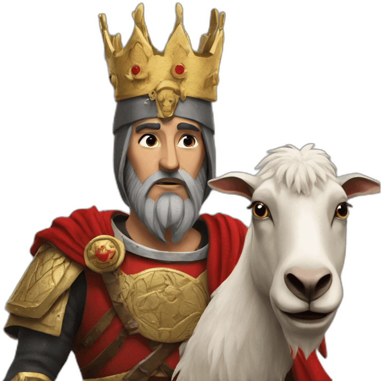 Skanderbeg with his crown with a goat on his crown that he wear emoji