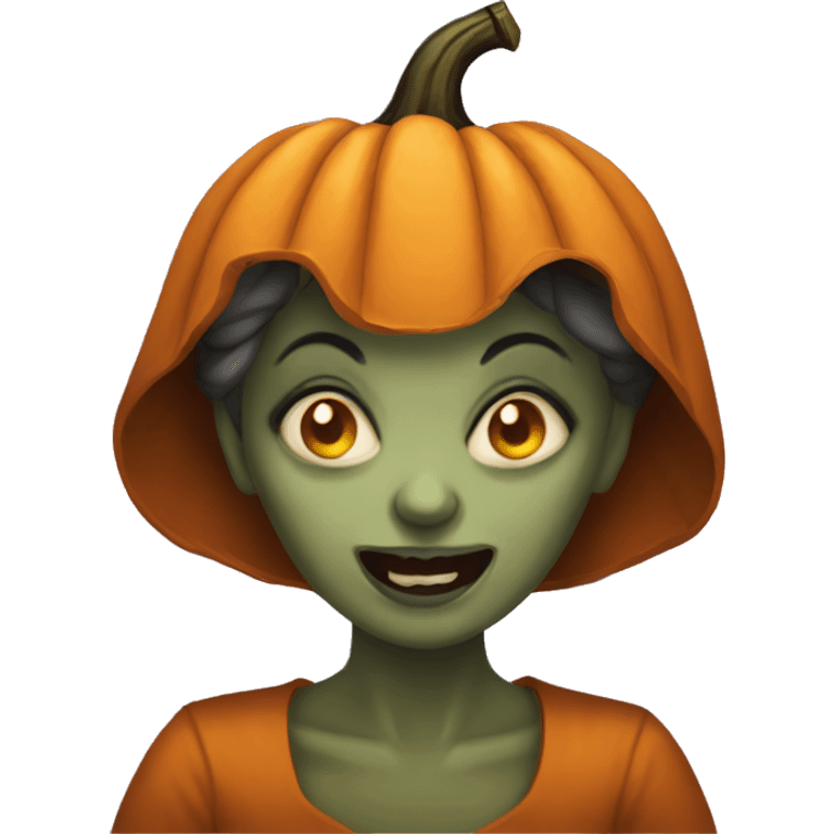 Scary pumpkin lady Halloween  emoji