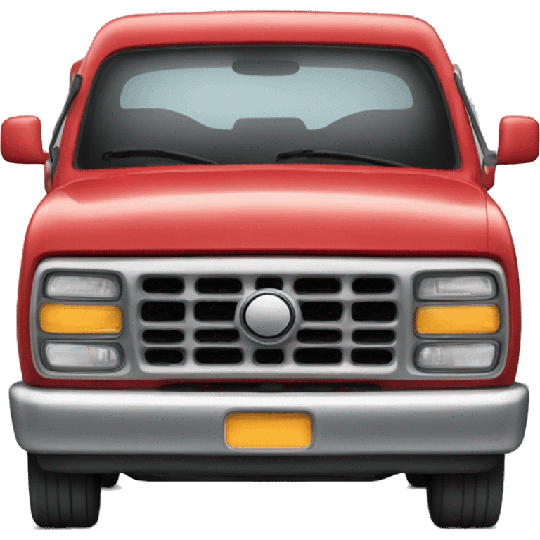 Life-like red pick up truck smiling  emoji