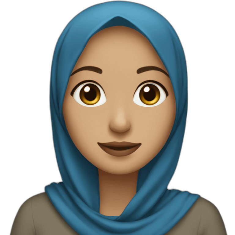 Hijabi girl in blue emoji