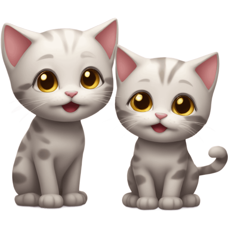 two cute kitties inlove  emoji