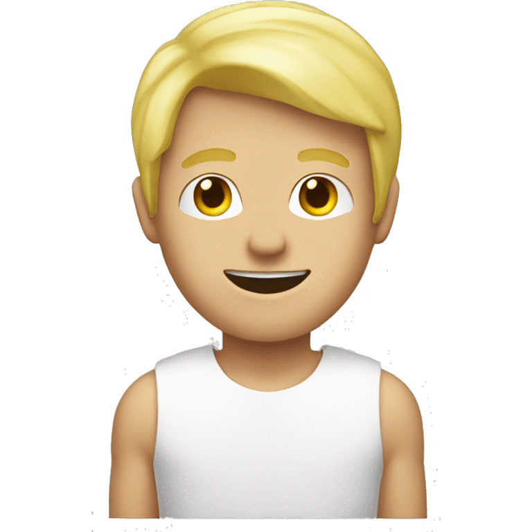 blond guy with sign with noobje on it emoji