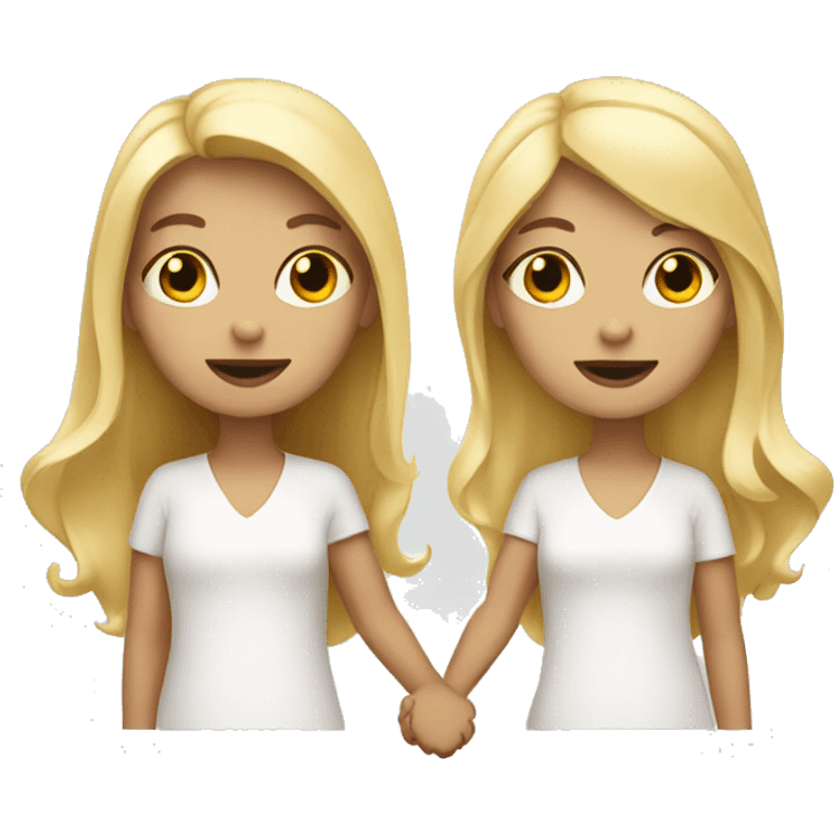 Blonde Girls holding hands  emoji