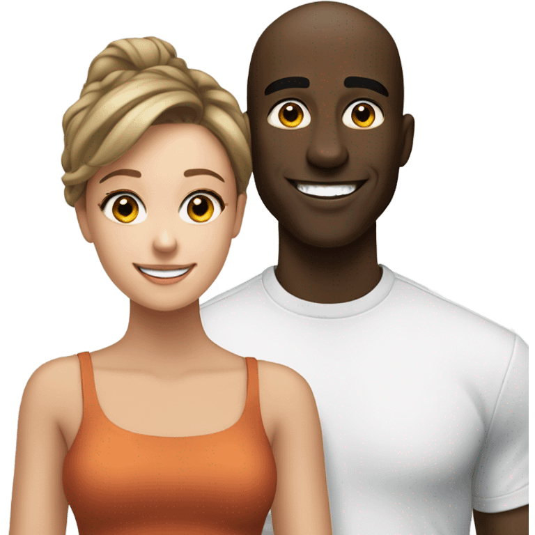 black man grinning at white girl emoji